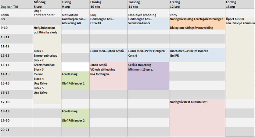 schema för näringslivsveckan 2025
